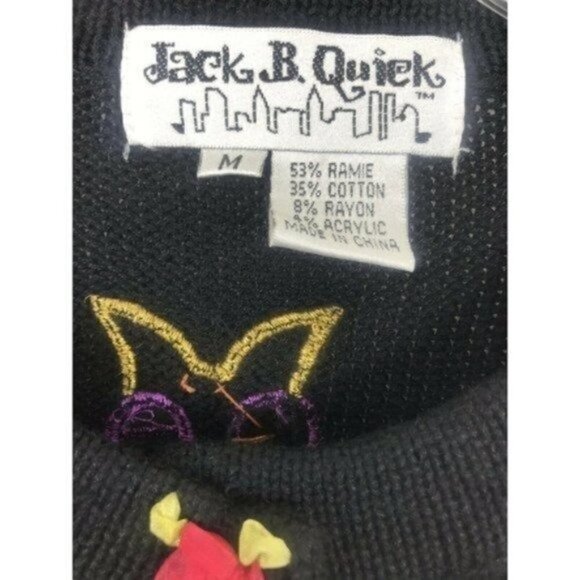 JACK B Quick Owl Sweater Women's embellished beads sequins embroidered medium - Picture 9 of 11